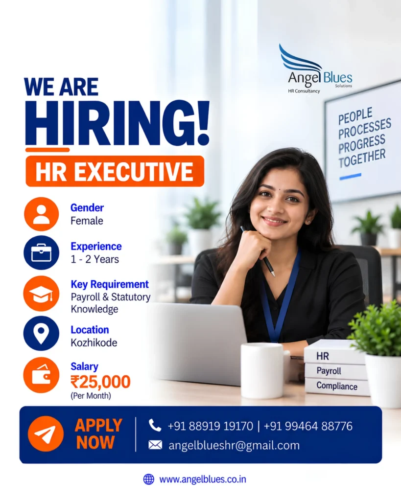 Angelblue hiring HR executive kozhikode